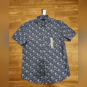 USPA Polo Button-Up Shirt Men's Large Blue